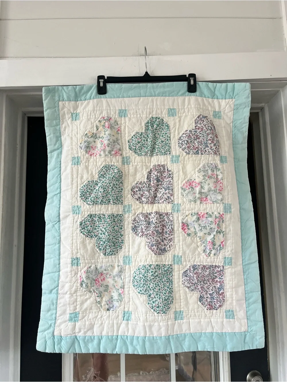 Vintage heart patch work pillow sham, pillow case